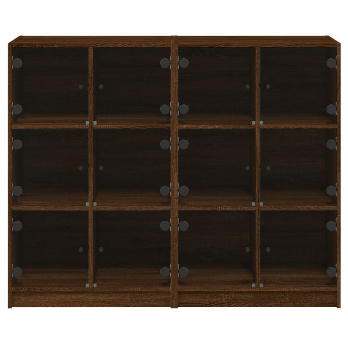 Bibliotecă cu uși, stejar maro, 136x37x109 cm, lemn compozit WALTI