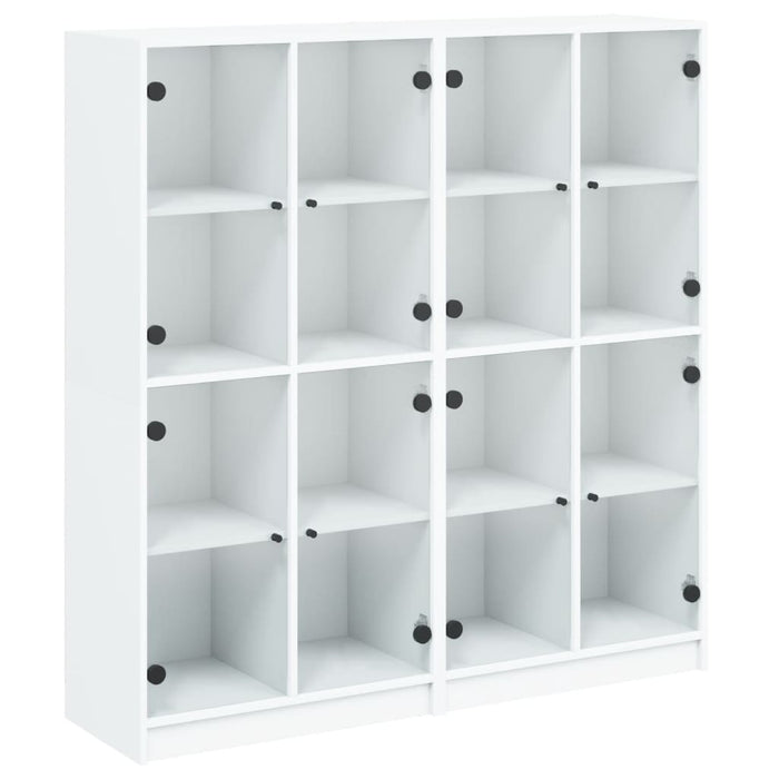 Bibliotecă cu uși, alb, 136x37x142 cm, lemn prelucrat - WALTI WALTI