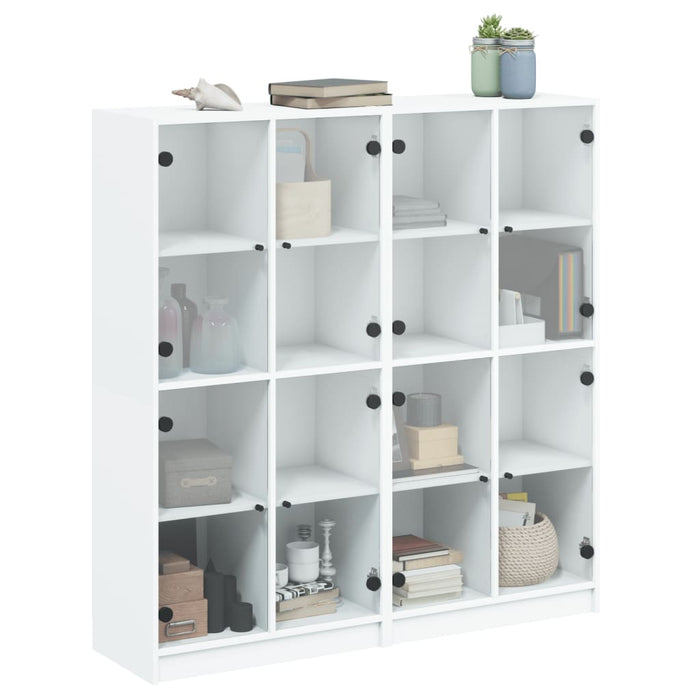 Bibliotecă cu uși, alb, 136x37x142 cm, lemn prelucrat - WALTI WALTI