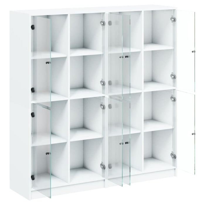 Bibliotecă cu uși, alb, 136x37x142 cm, lemn prelucrat - WALTI WALTI