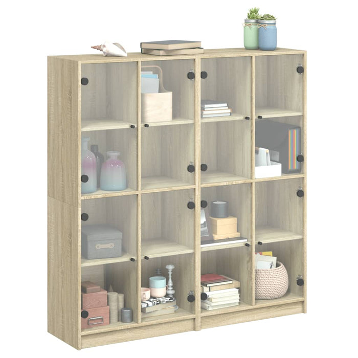 Bibliotecă cu uși stejar sonoma 136x37x142 cm lemn compozit - WALTI WALTI