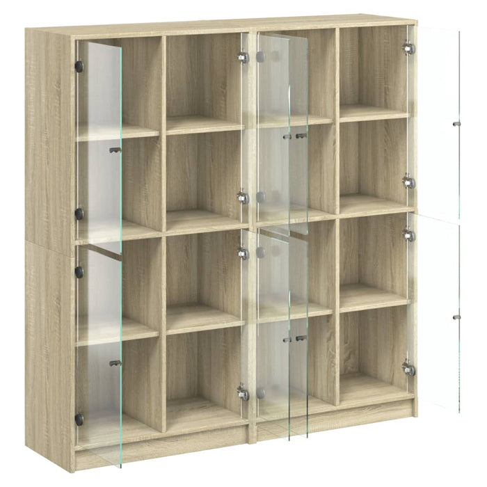 Bibliotecă cu uși stejar sonoma 136x37x142 cm lemn compozit - WALTI WALTI
