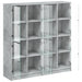Bibliotecă cu uși, gri beton, 136x37x142 cm, lemn compozit - WALTI WALTI