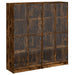 Bibliotecă cu uși stejar fumuriu 136x37x142 cm lemn compozit - WALTI WALTI