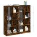 Bibliotecă cu uși stejar fumuriu 136x37x142 cm lemn compozit - WALTI WALTI