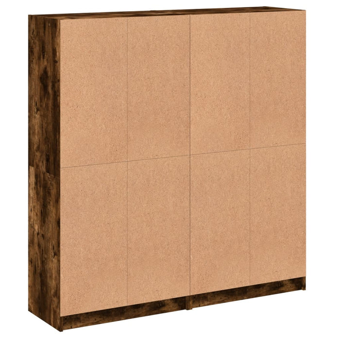 Bibliotecă cu uși stejar fumuriu 136x37x142 cm lemn compozit - WALTI WALTI