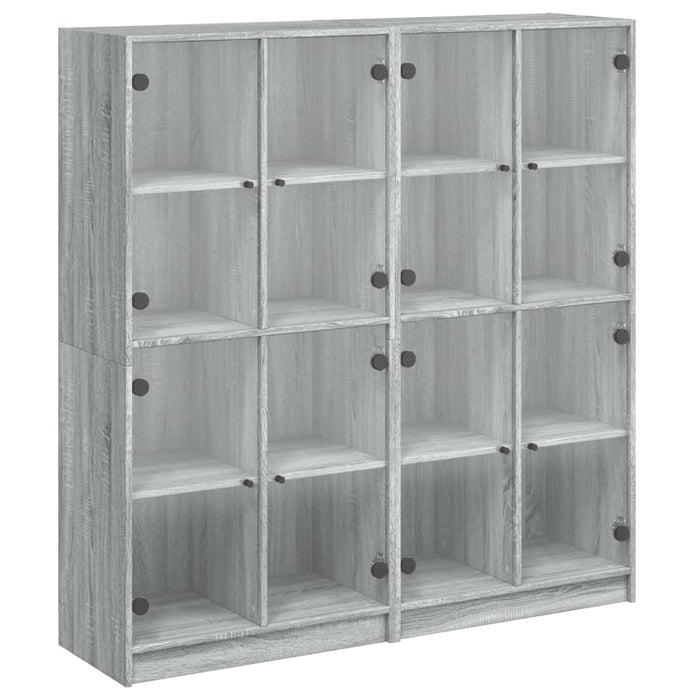 Bibliotecă cu uși gri sonoma 136x37x142 cm lemn compozit - WALTI WALTI