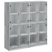 Bibliotecă cu uși gri sonoma 136x37x142 cm lemn compozit - WALTI WALTI