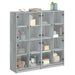 Bibliotecă cu uși gri sonoma 136x37x142 cm lemn compozit - WALTI WALTI