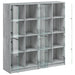 Bibliotecă cu uși gri sonoma 136x37x142 cm lemn compozit - WALTI WALTI