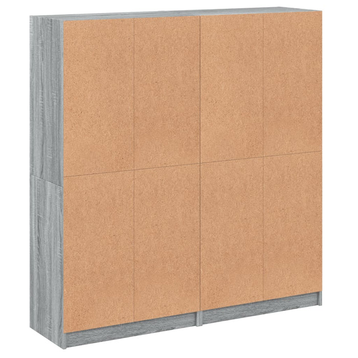 Bibliotecă cu uși gri sonoma 136x37x142 cm lemn compozit - WALTI WALTI