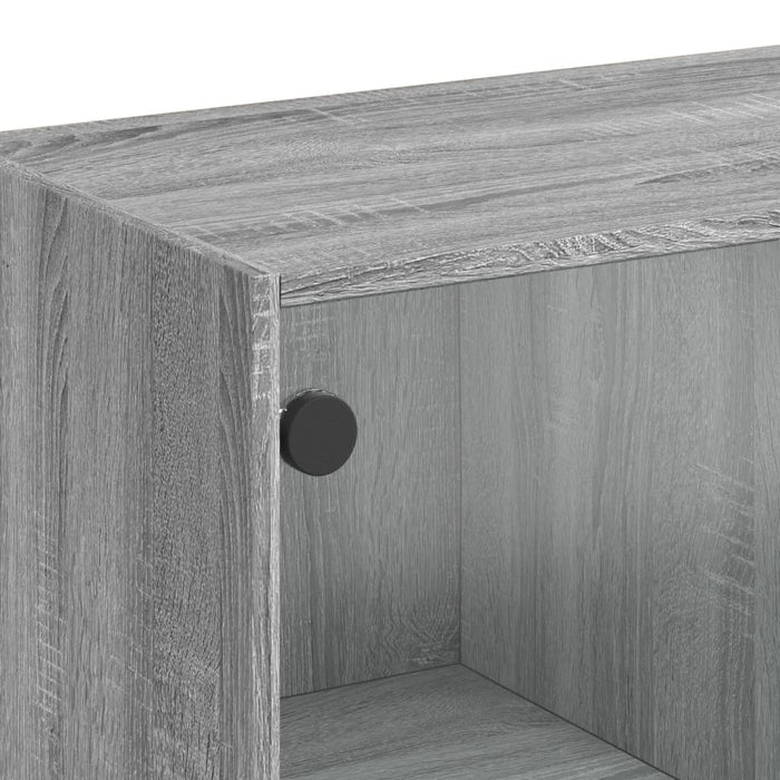 Bibliotecă cu uși gri sonoma 136x37x142 cm lemn compozit - WALTI WALTI