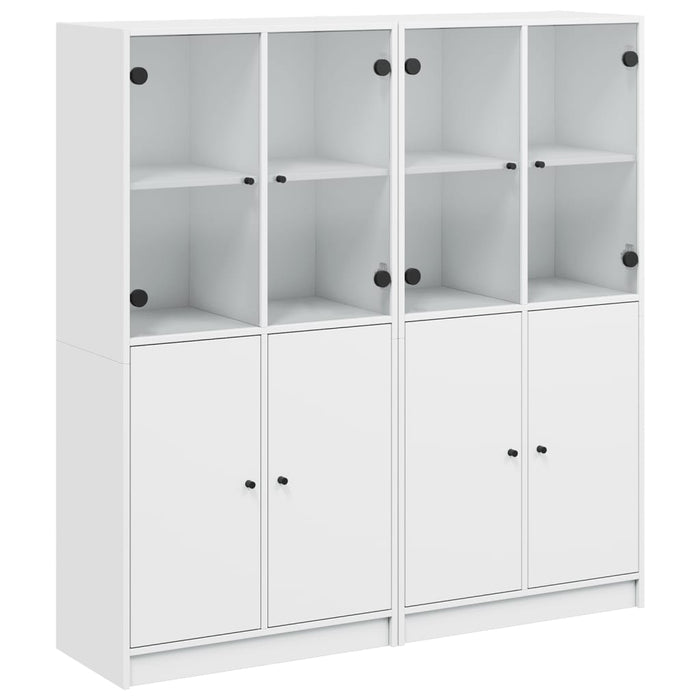 Bibliotecă cu uși, alb, 136x37x142 cm, lemn prelucrat - WALTI WALTI