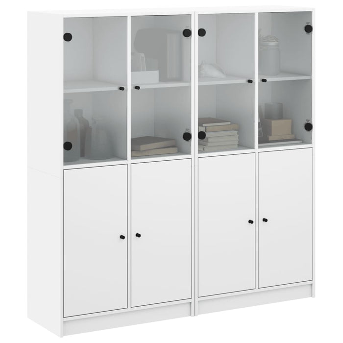 Bibliotecă cu uși, alb, 136x37x142 cm, lemn prelucrat - WALTI WALTI