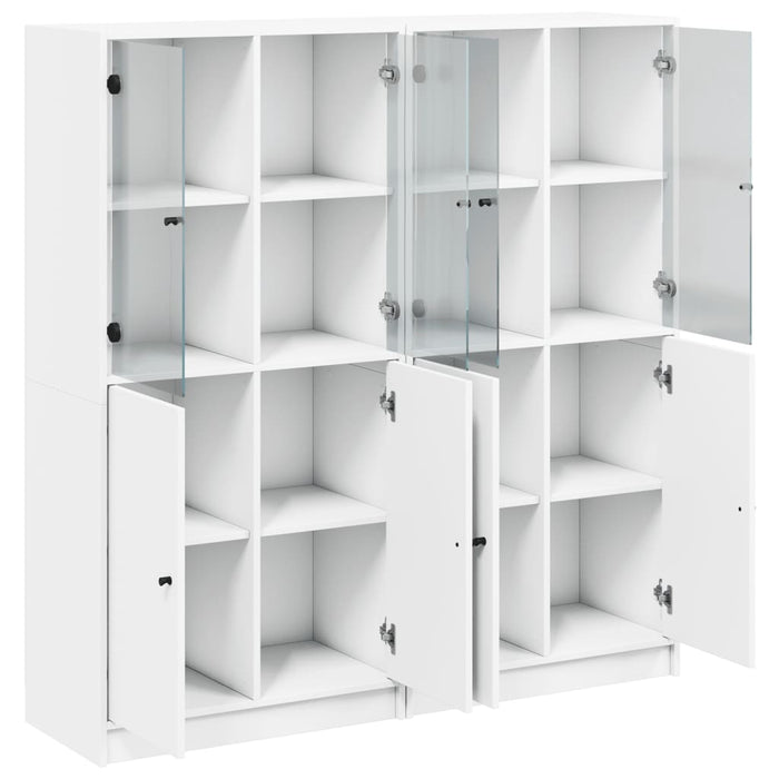Bibliotecă cu uși, alb, 136x37x142 cm, lemn prelucrat - WALTI WALTI