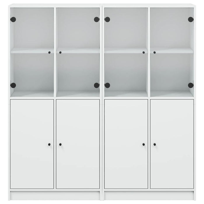Bibliotecă cu uși, alb, 136x37x142 cm, lemn prelucrat - WALTI WALTI