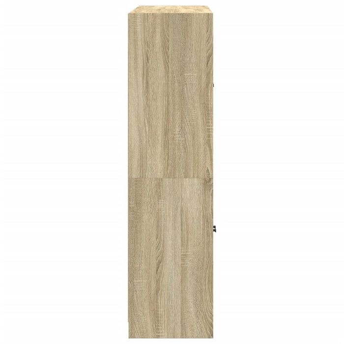 Bibliotecă cu uși stejar sonoma 136x37x142 cm lemn compozit WALTI