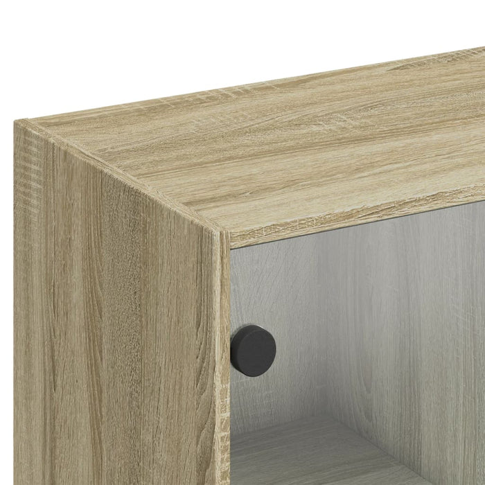Bibliotecă cu uși stejar sonoma 136x37x142 cm lemn compozit WALTI