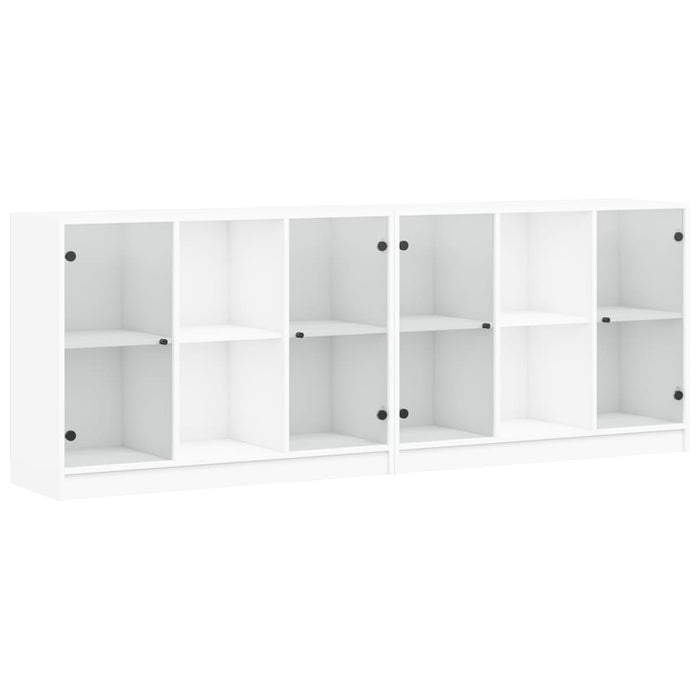 Bibliotecă cu uși, alb, 204x37x75 cm, lemn prelucrat - WALTI WALTI