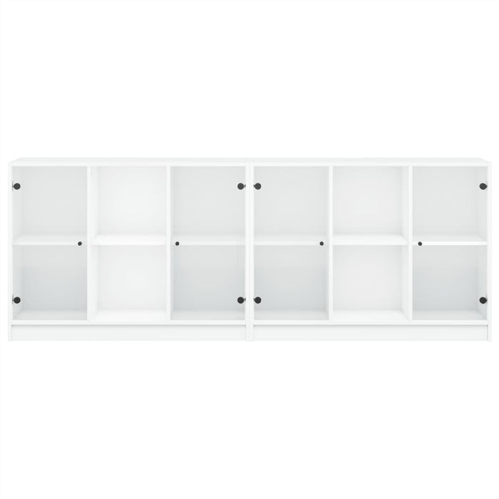 Bibliotecă cu uși, alb, 204x37x75 cm, lemn prelucrat - WALTI WALTI