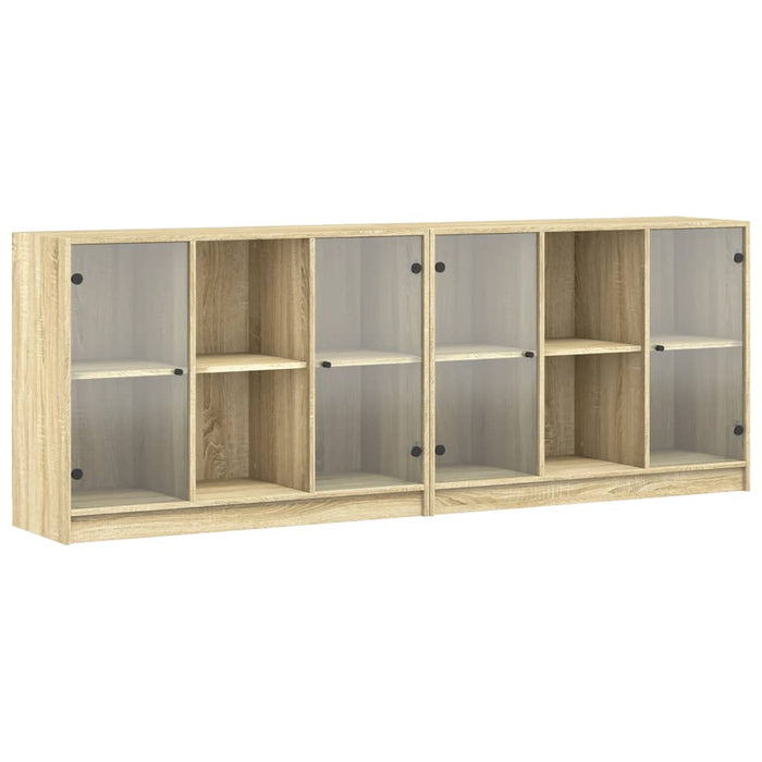 Bibliotecă cu uși stejar sonoma 204x37x75 cm lemn compozit - WALTI WALTI