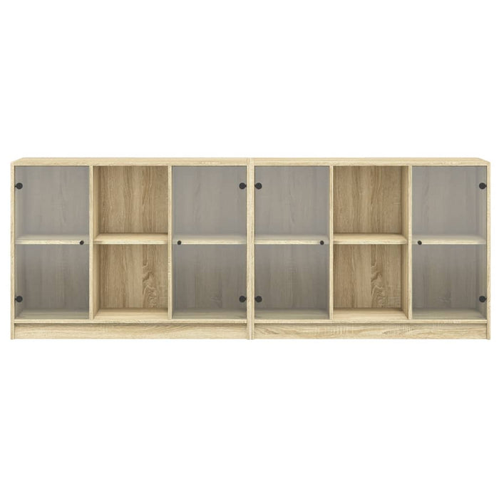 Bibliotecă cu uși stejar sonoma 204x37x75 cm lemn compozit - WALTI WALTI