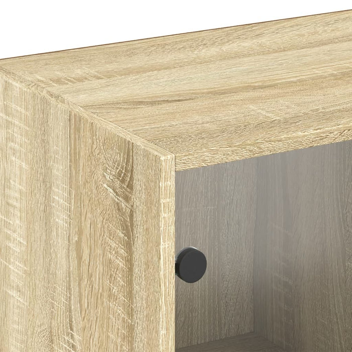 Bibliotecă cu uși stejar sonoma 204x37x75 cm lemn compozit - WALTI WALTI