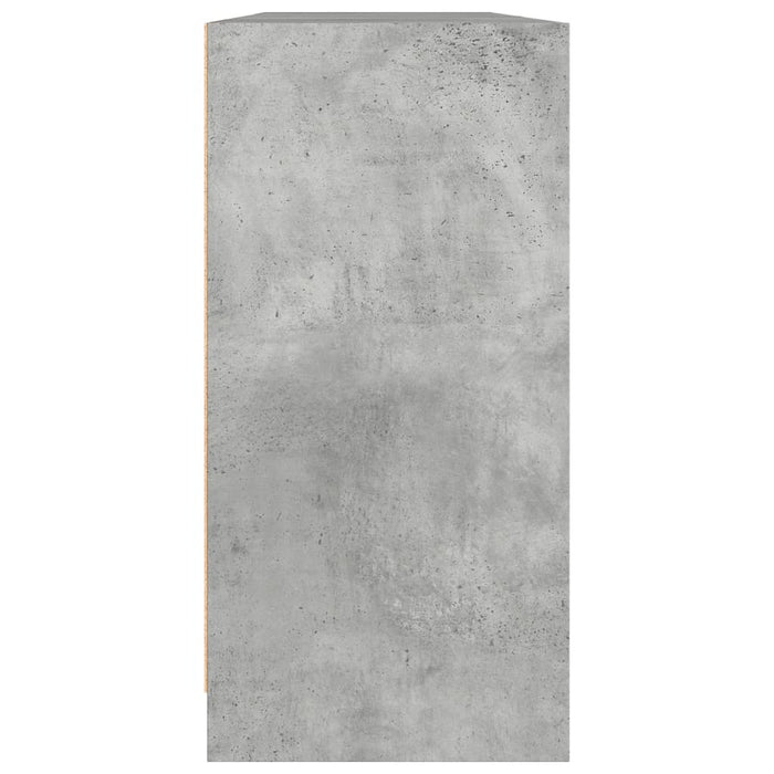Bibliotecă cu uși, gri beton, 204x37x75 cm, lemn compozit - WALTI WALTI
