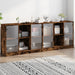 Bibliotecă cu uși stejar fumuriu 204x37x75 cm lemn compozit - WALTI WALTI