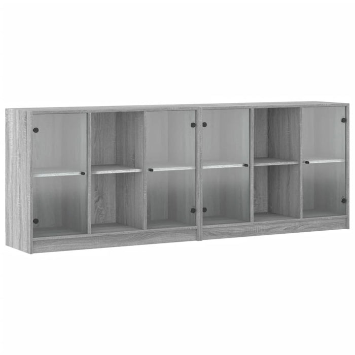 Bibliotecă cu uși gri sonoma 204x37x75 cm lemn compozit - WALTI WALTI