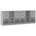 Bibliotecă cu uși gri sonoma 204x37x75 cm lemn compozit - WALTI WALTI