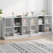 Bibliotecă cu uși gri sonoma 204x37x75 cm lemn compozit - WALTI WALTI