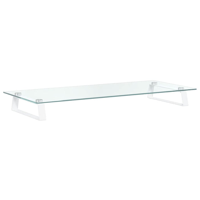 Suport de monitor, alb, 80x35x8 cm, sticlă securizată și metal - WALTI WALTI