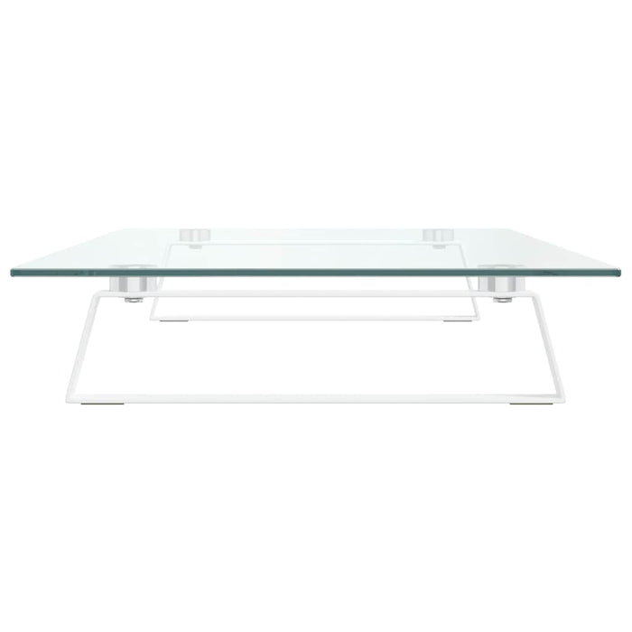 Suport de monitor, alb, 80x35x8 cm, sticlă securizată și metal - WALTI WALTI