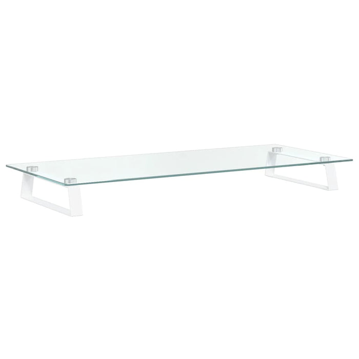 Suport de monitor, alb, 80x35x8 cm, sticlă securizată și metal - WALTI WALTI