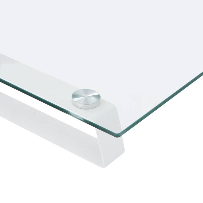 Suport de monitor, alb, 80x35x8 cm, sticlă securizată și metal - WALTI WALTI