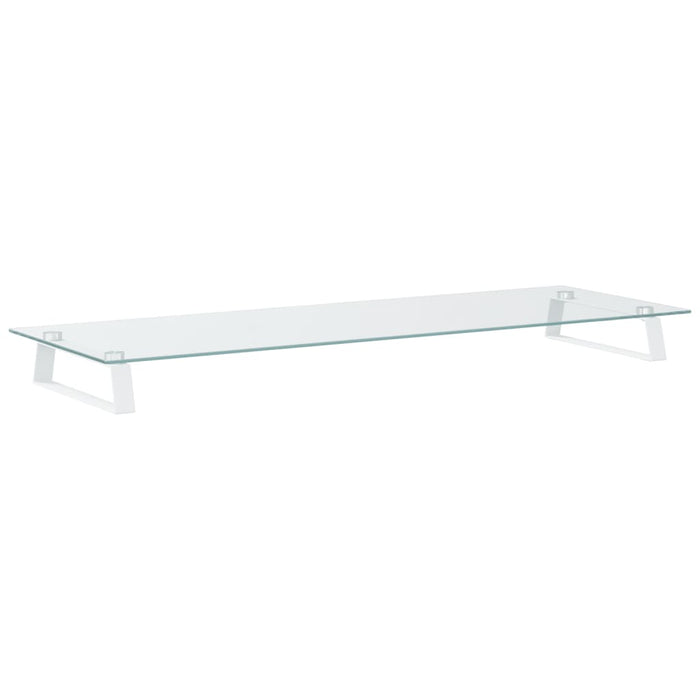 Suport de monitor, alb, 100x35x8 cm, sticlă securizată și metal - WALTI WALTI