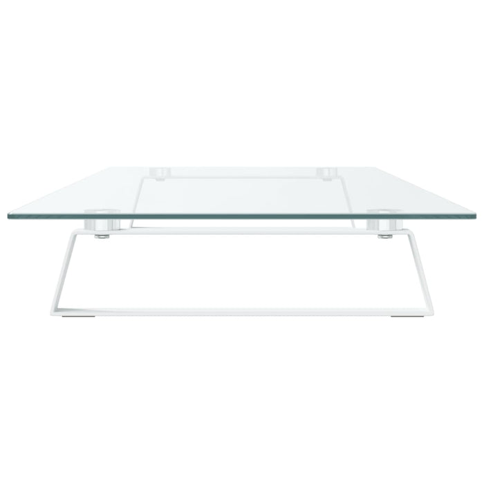 Suport de monitor, alb, 100x35x8 cm, sticlă securizată și metal - WALTI WALTI