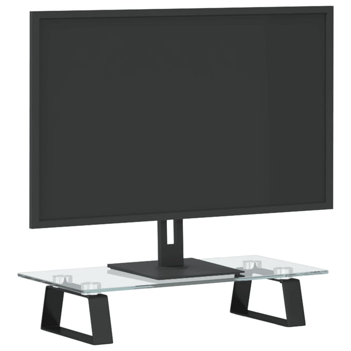 Suport de monitor, negru, 40x20x8 cm, sticlă securizată/ metal - WALTI WALTI