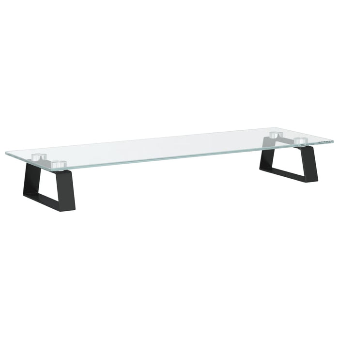 Suport de monitor, negru, 60x20x8 cm, sticlă securizată/ metal - WALTI WALTI