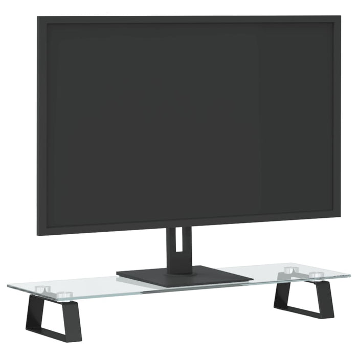 Suport de monitor, negru, 60x20x8 cm, sticlă securizată/ metal - WALTI WALTI