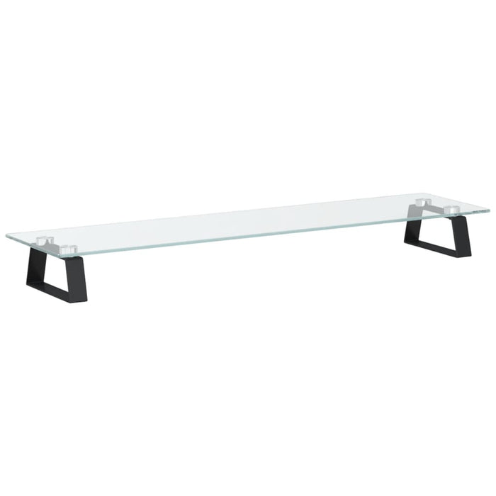 Suport de monitor, negru, 80x20x8 cm, sticlă securizată/ metal - WALTI WALTI