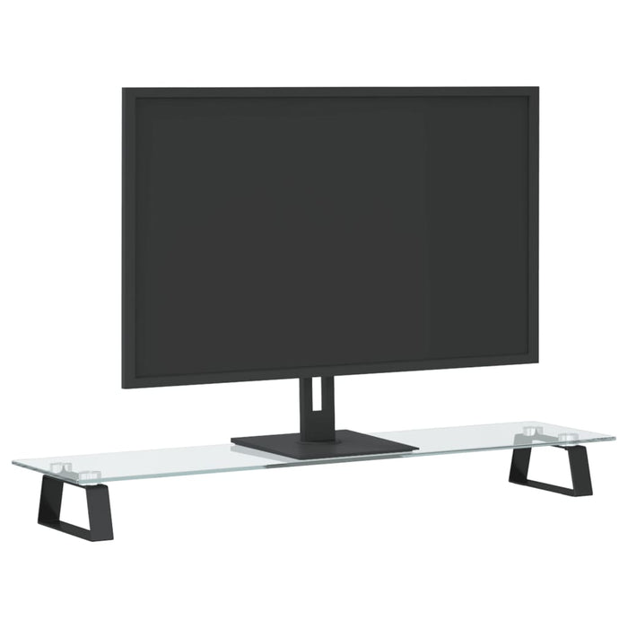 Suport de monitor, negru, 80x20x8 cm, sticlă securizată/ metal - WALTI WALTI