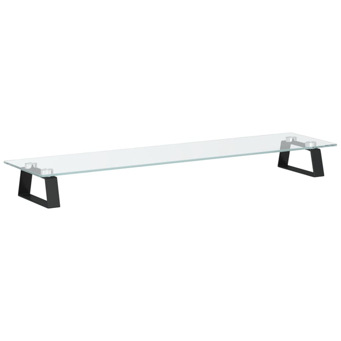Suport de monitor, negru, 80x20x8 cm, sticlă securizată/ metal - WALTI WALTI