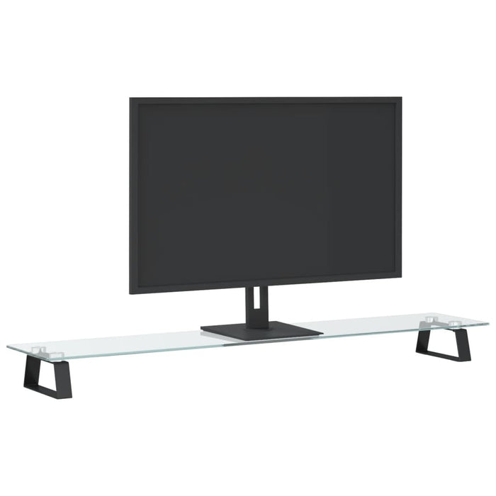 Suport de monitor, negru, 100x20x8 cm, sticlă securizată/ metal - WALTI WALTI