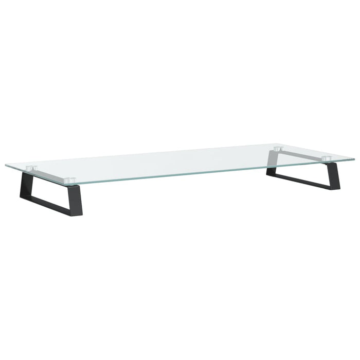 Suport de monitor, negru, 80x35x8 cm, sticlă securizată/ metal WALTI