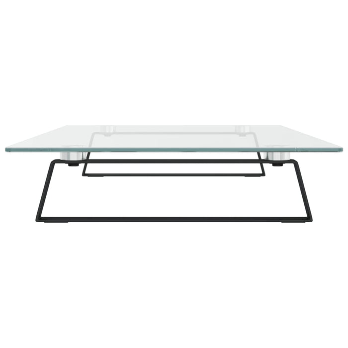 Suport de monitor, negru, 80x35x8 cm, sticlă securizată/ metal WALTI