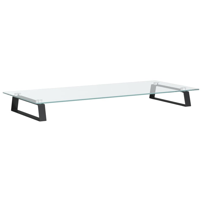 Suport de monitor, negru, 80x35x8 cm, sticlă securizată/ metal WALTI