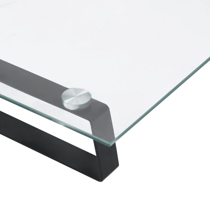 Suport de monitor, negru, 80x35x8 cm, sticlă securizată/ metal WALTI