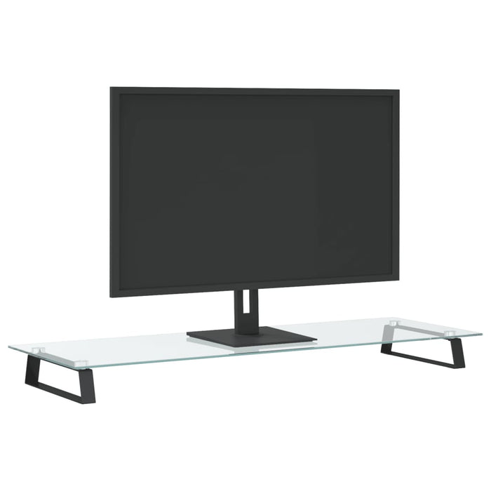Suport de monitor, negru, 100x35x8 cm, sticlă securizată/ metal - WALTI WALTI